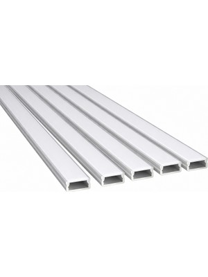 Ledarmy 5’li Set LED Kanal Profil Alüminyum 13x6mm 2 Metre Sıva Üstü İnce Kasa Opak Pleksi Difüzörlü Lineer LED Kanal 2128