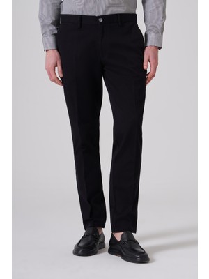 Morven  Erkek Siyah Pamuk Trend Dynamic Fit Chino Pantolon