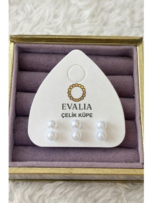 Kadın 6 Adet Inci Küpe 2mm