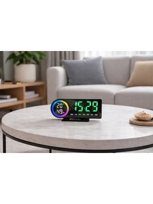 Volkano Spectra Saat Alarm Erteleme Sıcaklık Nem Neon LED