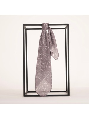 Piramit Naturel Eşarp | Gül Dokusu