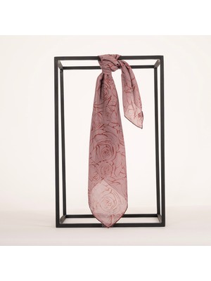 Piramit Naturel Eşarp | Gül Dokusu