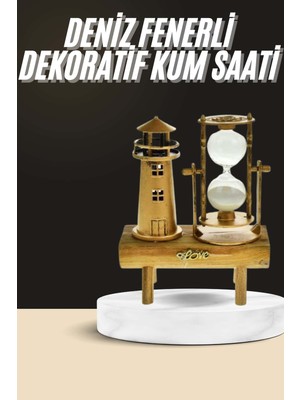 Dekoratif Kum Saati Deniz Feneri Retro Masa Hediyeli Eşya - Lisinya