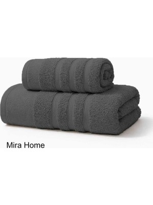 Mira Home 2 Parça Pamuklu Banyo Havlu Seti Ayla Antrasit