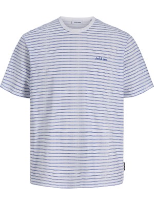 Jack & Jones Erkek Minimal Logolu Çizgili Tisört - Devin