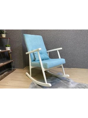 Vivense Trend Sallanan Sandalye, Mavi, Ahşap, Lake Ayak