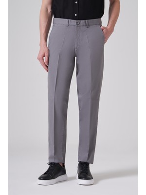 Morven  Erkek Gri Pamuk Trend Dynamic Fit Chino Pantolon