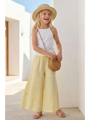 Queen Kids Kız Çocuk Halter Yaka Ribana  T-Shırt Beyaz