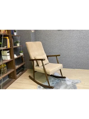 Vivense Trend Sallanan Sandalye, Bej, Ahşap, Ceviz Ayak