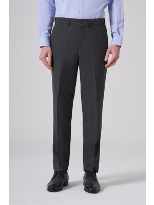 Morven  Erkek Füme Yünlü Trend Desenli Dynamic Fit Pantolon