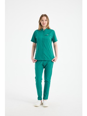 Scrubs Kadın Hakim Yaka Doktor Üniforması Üst Forma – Likralı Medikal Giyim | Carex