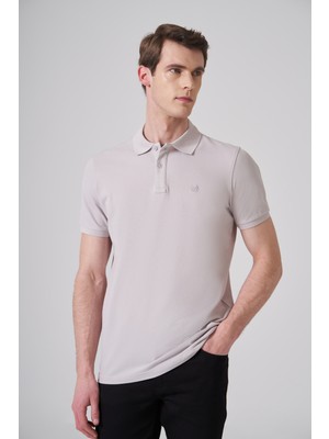 Morven  Erkek Gri Basic Polo Yaka Dynamic Fit T-Shirt