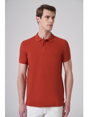 Morven  Erkek Tarçın Basic Polo Yaka Dynamic Fit T-Shirt