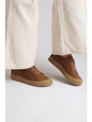 Benetton Pierre Cardin Luna Hakiki Deri Taba Slip-On Kadın Ayakkabı