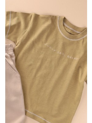 Cigit Pantolonlu T-Shirt Takım 2-10 Yaş Olive