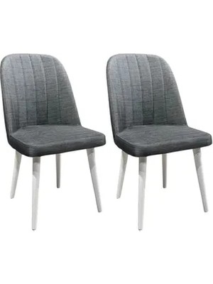 Vivense Pera Ikili Sandalye, Beyaz Antrasit