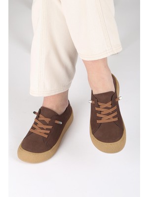 Benetton Pierre Cardin Luna Hakiki Deri Kahve Slip-On Kadın Ayakkabı