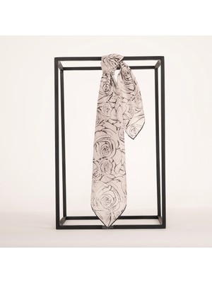 Piramit Naturel Eşarp | Gül Dokusu