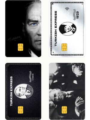 Huggy Craft Turkish Express & Atatürk 4'lü Set Kredi/banka Kart Kaplama Sticker