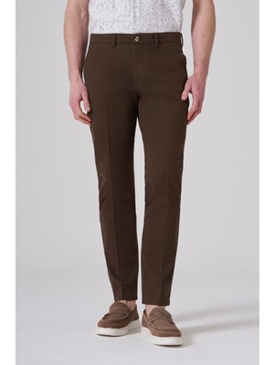 Morven  Erkek Kahve Pamuk Trend Dynamic Fit Chino Pantolon