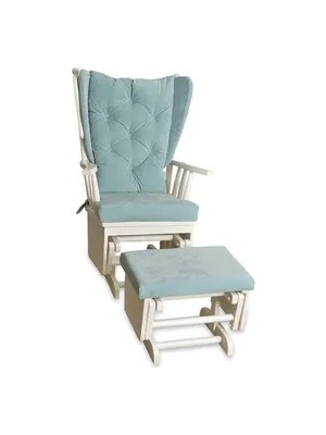 Vivense Mama Puflu Sallanan Sandalye, Mavi , Ahşap, Lake Ayak