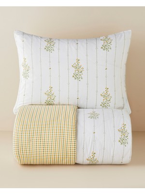English Home Delicate Bloss Pamuklu Tek Kişilik Nevresim Seti 160X220 cm Sarı-Yeşil