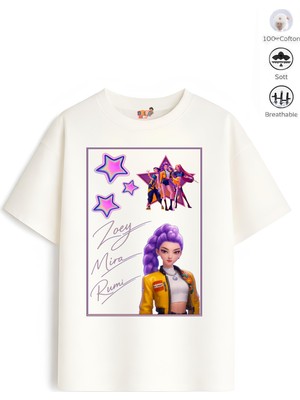 Belya Kids Wear Kız Çocuk Tam Kalıp Hun Tasarım 4 Oversize Tişört