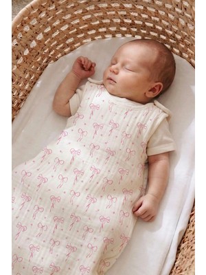 Tuğba Kuğu 4 Kat Müslin 1.2 Tog Bebek Uyku Tulumu (0-18 Ay) - Pureline Series - Dainty Bows