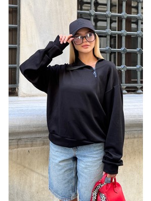 la & vetta Yumuşak Dokulu Yan Fermuarlı Sweatshirt