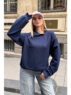 la & vetta Yumuşak Dokulu Yan Fermuarlı Sweatshirt