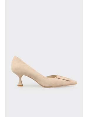 Elle Bej Deri Kadın Klasik Ayakkabı