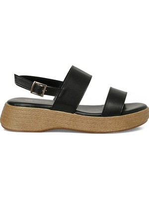 Butigo 26S-384 6fx Siyah Kadın Dolgu Topuk Sandalet