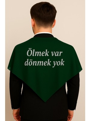 Evsay Özel Yazılı Damat Kına Asker Şalı Omuz Örtüsü Nakış Işlemeli Özel 100*100 cm Gri