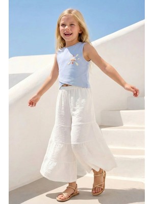 Queen Kids  Kız Çocuk Baskılı Kolsuz T-Shırt Mavi