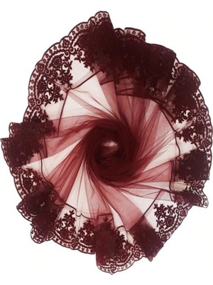 Evsay Kına Gecesi Allık Kına Örtüsü Kadife Gelinduvağı Kınamalzemeleri Bordo