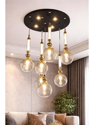 Eray Aydınlatma 10032-7 Li Sarkıt Camlı LED Avize