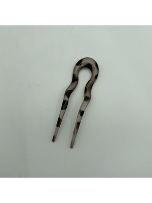 Mare Accessories Şeffaf Leopar Desenli Kemik Saç Tokası