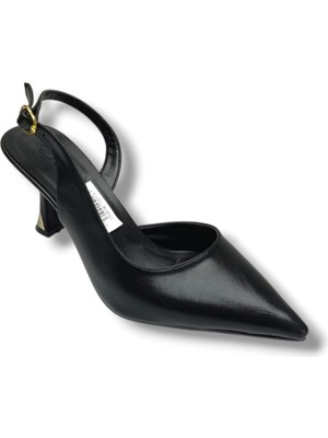 C-Shoes Bç93-26 Yıkama Cilt Ince Topuk Arkası Açık Kadın Stiletto (8cm)