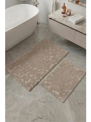 Neşe Home Collection Banyo Paspas Seti 2'li |Makinede Yıkanabilir | Leke Tutmaz Klozet Takımı 60X100-40X60CM