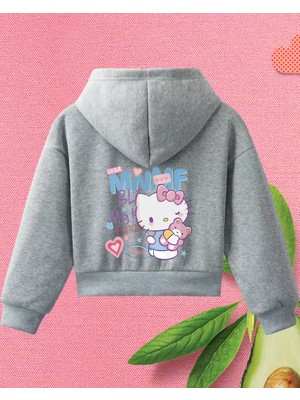 Haha Kız Çocukları Için Hello Kitty Baskılı Ceket