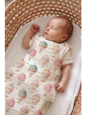 Tuğba Kuğu 4 Kat Müslin 1.2 Tog Bebek Uyku Tulumu (0-18 Ay) - Pembe Hava Balonları