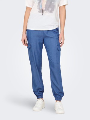 Only Onlcharıs Lıfe Hw Pb Cargo Pant cc Wvn Kadın Mavi Pantolon - 15338316