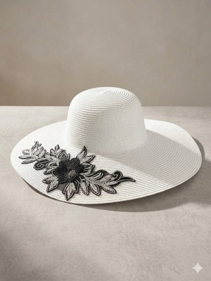 Şapkacımadam Kadın Geniş Kenar Hasır Şapka