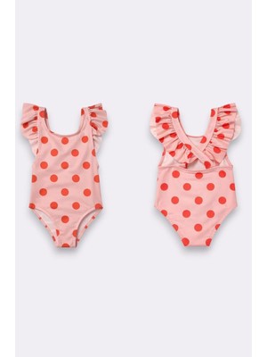 My Kids Wear Kız Çocuk Fırfır Detaylı Şık Tasarım Çapraz Askılı Mayo 12725