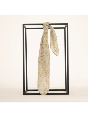 Piramit Naturel Eşarp | Gül Dokusu