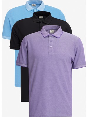Altınyıldız Classics Slim Fit Dar Kesim 3 'lü Kıvrılmaz Polo Yaka Tişört