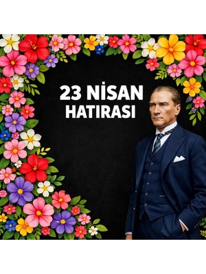 Ti Play 23 Nisan Ulusal Egemenlik ve Çocuk Bayramı Premium Vinil Pano Süsü 160X160 cm | Tek Parça Okul Dekoru (Model 13)