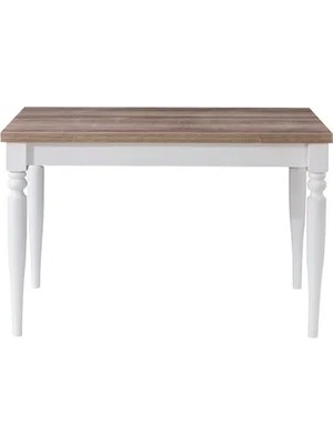 Vivense Zeyn Çizilmez Açılır Mutfak Masası, Ceviz Beyaz, 80X120