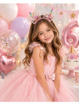 Joinkidz Unicorn Figürlü Işıltılı Kız Çocuk Taç