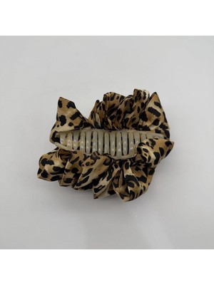 Mare Accessories Leopar Desenli Fırfırlı Mandal Toka